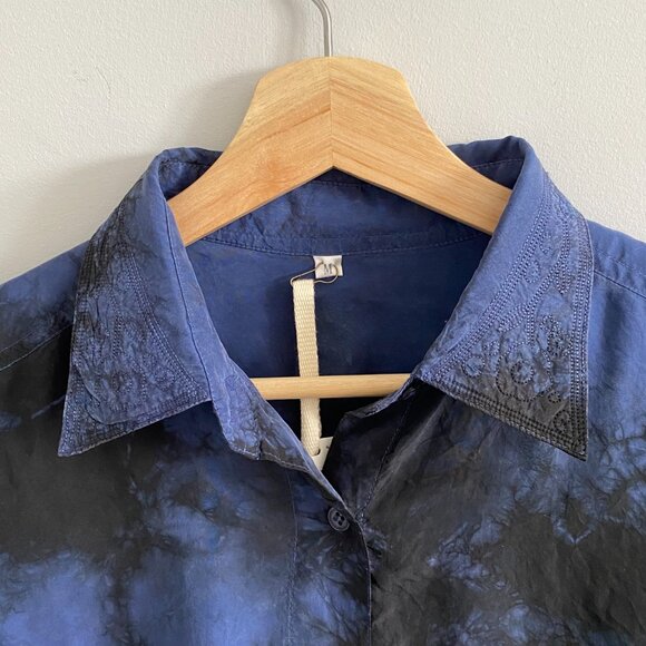 Urban Outfitters Urban Renewal Silky Oversized Tie-Dye Button Down Shirt - Picture 5 of 10